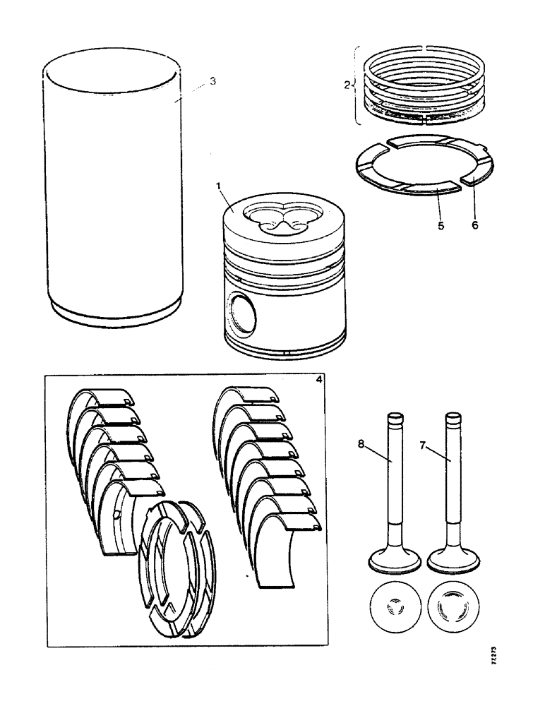 Схема запчастей Case IH 990 - (N12) - DECALS AND SERVICE PARTS, PISTONS AND RINGS Service Parts