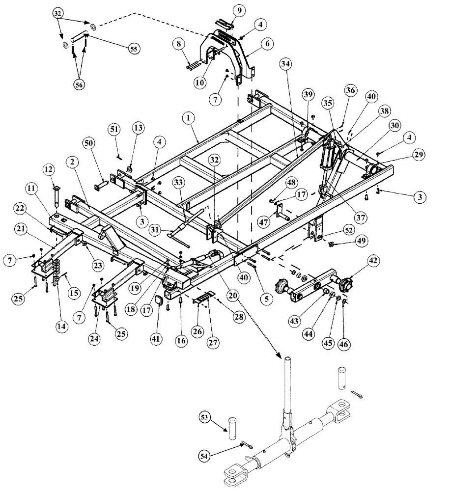 Схема запчастей Case IH 4450 - (09-05) - 6 FOOT WING - 26 FOOT 3 INCH MACHINE LAYOUT 