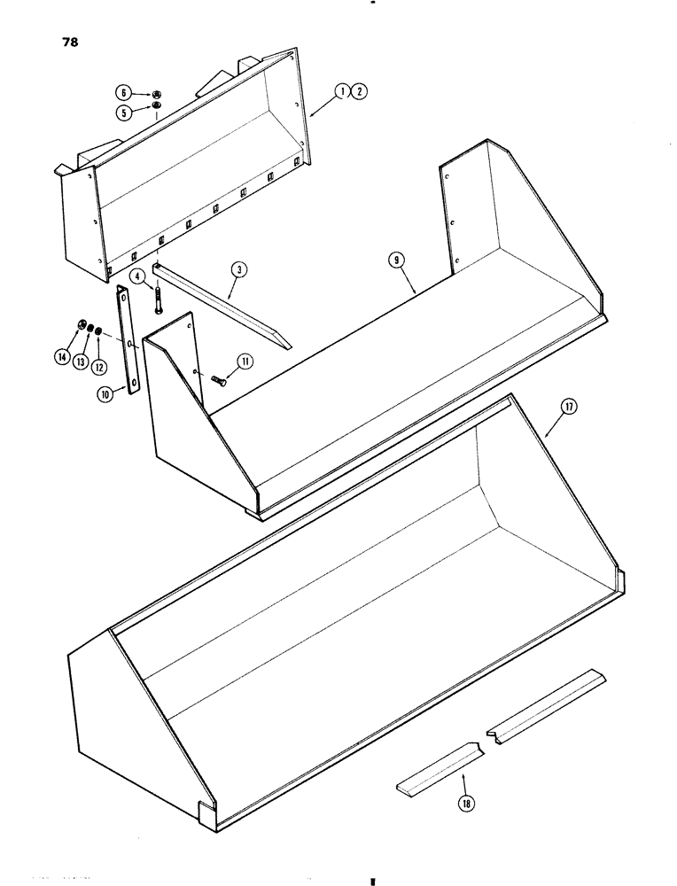 Схема запчастей Case IH 70 - (78) - MANURE FORK, SNOW BUCKET ATTACHMENT, LIGHT MATERIAL AND SNOW (82) - FRONT LOADER & BUCKET