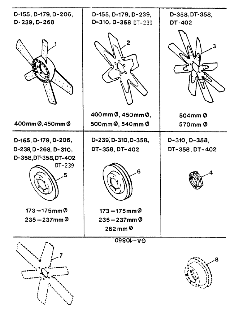 Схема запчастей Case IH D-310 - (05-06) - FAN, PULLEY 