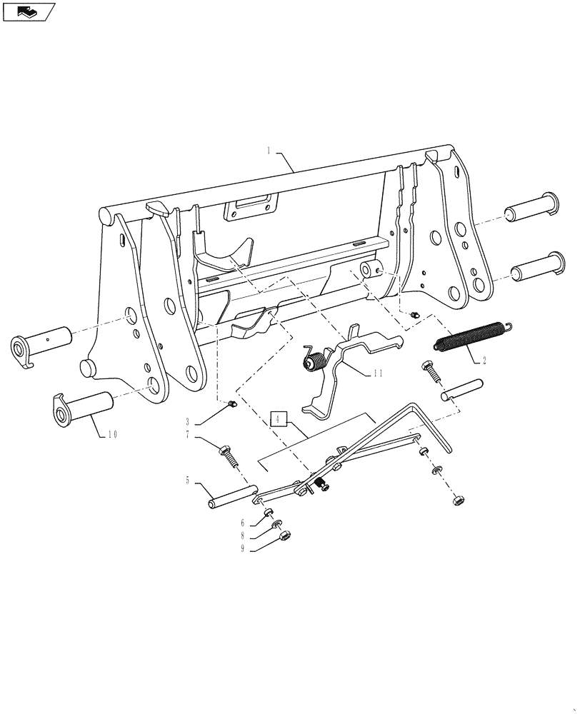 Схема запчастей Case IH L735 - (37.120.AA) - TOOL CARRIER - LDR5220312 (37) - HITCHES, DRAWBARS & IMPLEMENT COUPLINGS