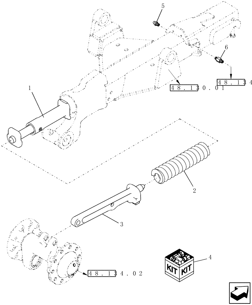 Схема запчастей Case IH 8010 - (48.134.06) - TRACK DRIVE - TENSIONING MECHANISM, ADJUSTER-RECOIL - NA ONLY - 8010 (48) - TRACKS & TRACK SUSPENSION