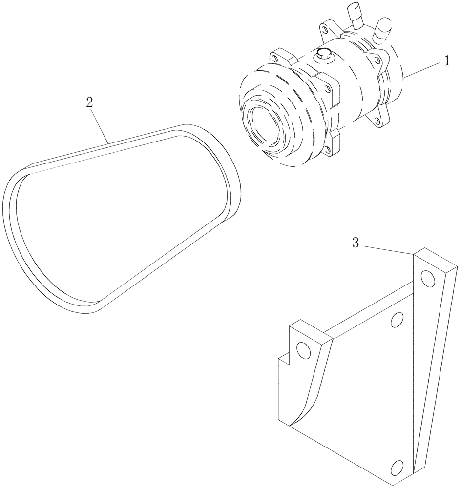 Схема запчастей Case IH 7000 - (A12.03[01]) - Air Conditioner Compressor/Mount/Belt [DS11] (50) - CAB CLIMATE CONTROL