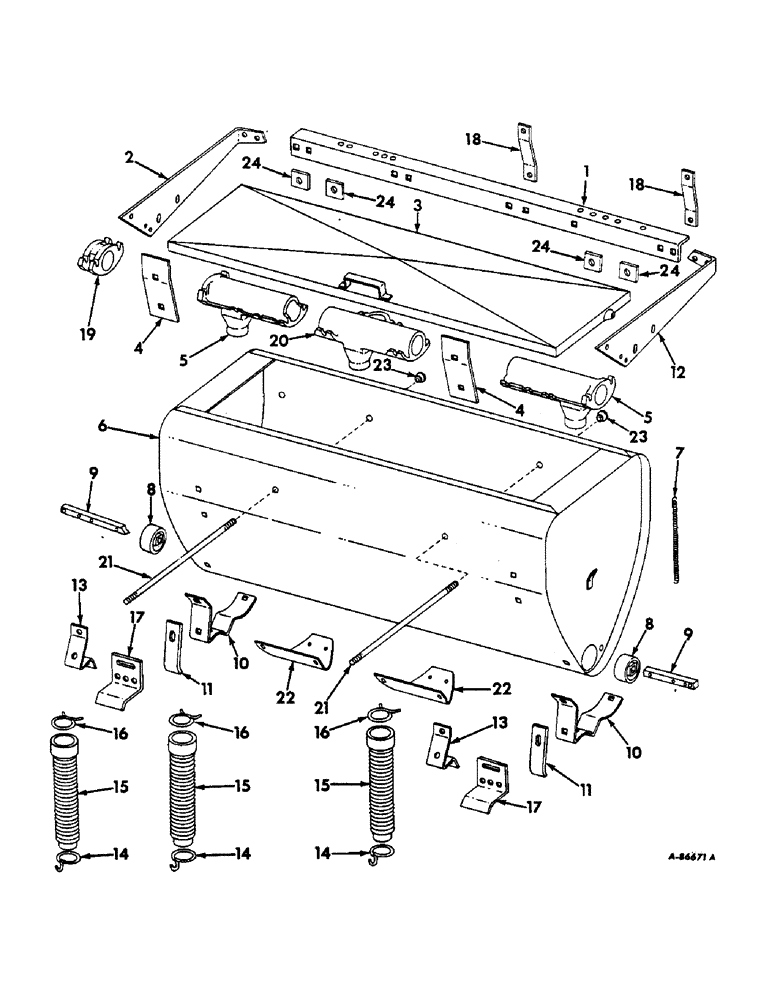 Схема запчастей Case IH 600 - (S-15) - DRY FERTILIZER HOPPER AND SUPPORTS 