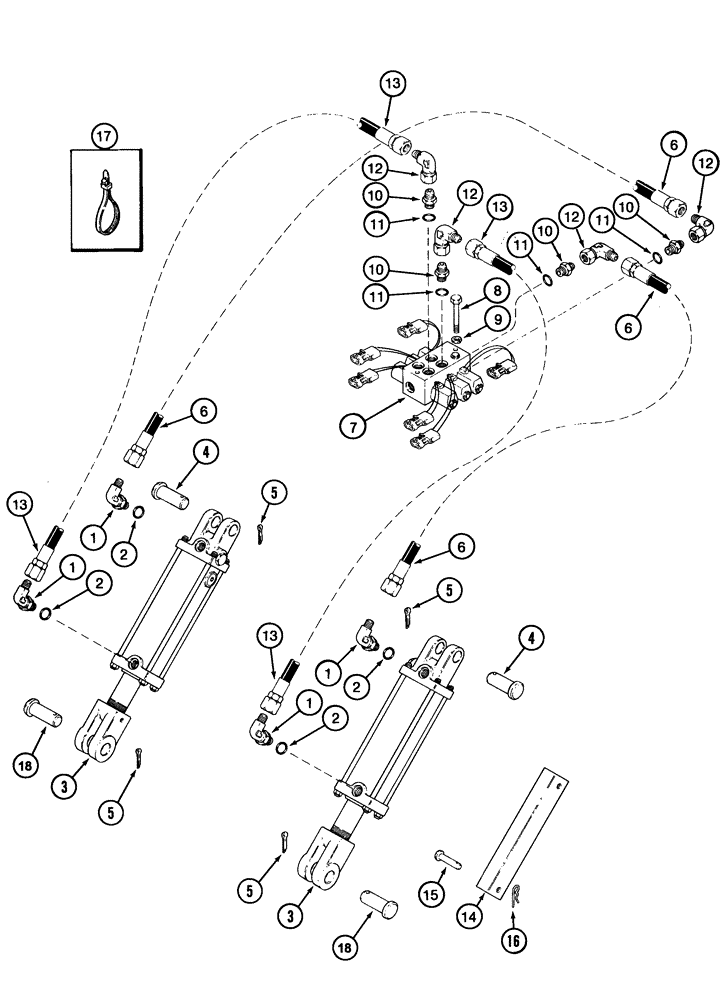 Схема запчастей Case IH 5500 - (8-04) - HYDRAULIC LIFT SYSTEM, CART WHEEL CIRCUIT (08) - HYDRAULICS