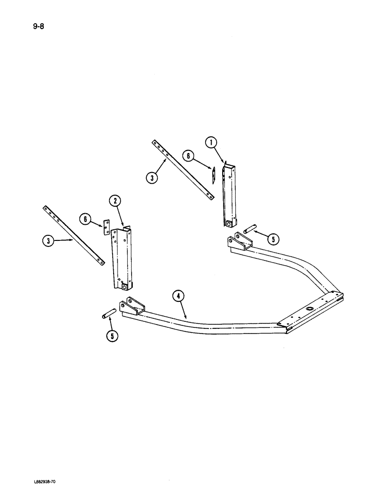 Схема запчастей Case IH 6200 - (9-008) - BASIC HITCH (09) - CHASSIS/ATTACHMENTS