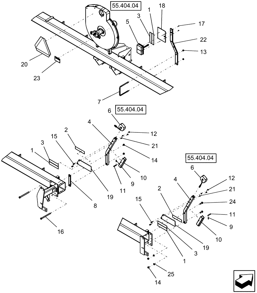 Схема запчастей Case IH 1220 - (55.404.02) - ELECTRICAL - SAFETY LIGHTING SYSTEM, RIGID TRAILING (55) - ELECTRICAL SYSTEMS