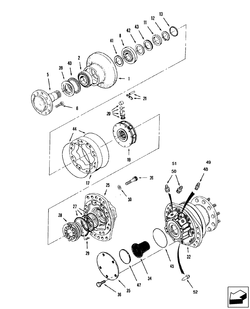 Схема запчастей Case IH 2588 - (44.200.05) - MOTOR ASSY - WHEEL DRIVE - POWER GUIDE AXLE - RICE COMBINE (44) - WHEELS