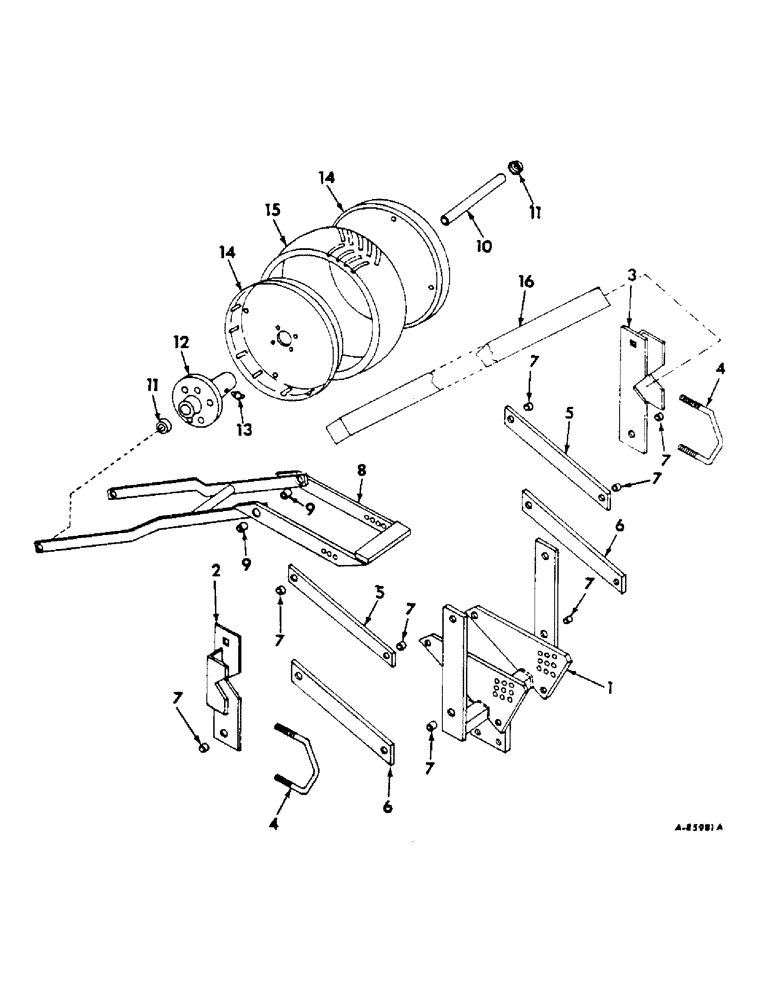 Схема запчастей Case IH 87 - (Q-03) - MAIN FRAME AND GAUGE WHEEL, ONE PER ROW 