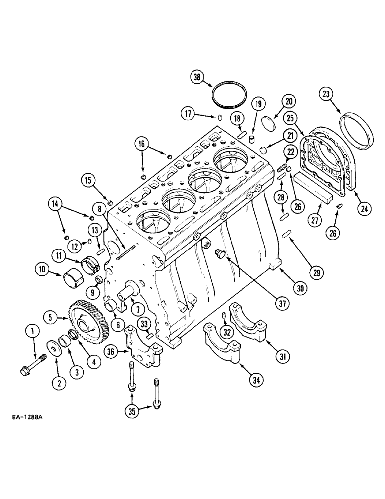 Схема запчастей Case IH 248 - (2-066) - CYLINDER BLOCK AND RELATED PARTS, 258, 585 (02) - ENGINE