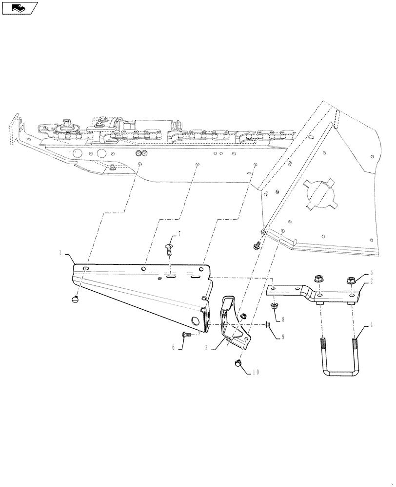 Схема запчастей Case IH 3406-70 - (20.13.22) - ROW UNIT, OUTER SUPPORT ASSEMBLY (58) - ATTACHMENTS/HEADERS