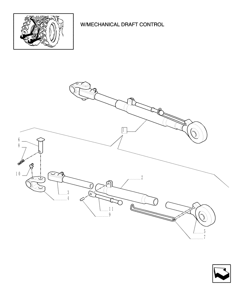 Схема запчастей Case IH MXU115 - (1.89.6/03A) - (VAR.916) IMPLEMENT LINKAGE DEVICE WITH TELESCOPIC ARMS - THIRD-POINT TOP LINK (09) - IMPLEMENT LIFT