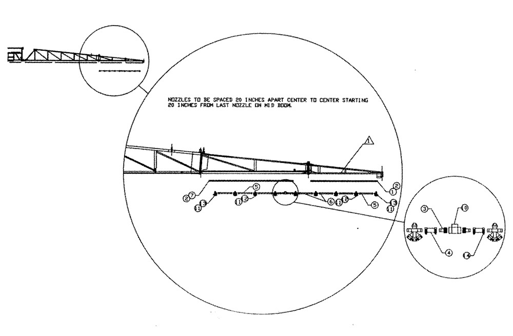 Схема запчастей Case IH PATRIOT 150 - (08-006) - BOOM NOZZLE SPACING - OUTER BOOM (90) (09) - BOOMS
