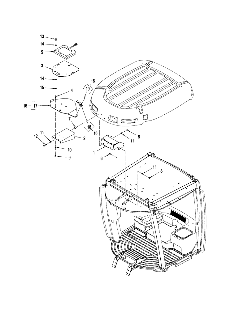 Схема запчастей Case IH STEIGER 535 - (04-36) - ACCUGUIDE, GPS - MOUNTING (04) - ELECTRICAL SYSTEMS