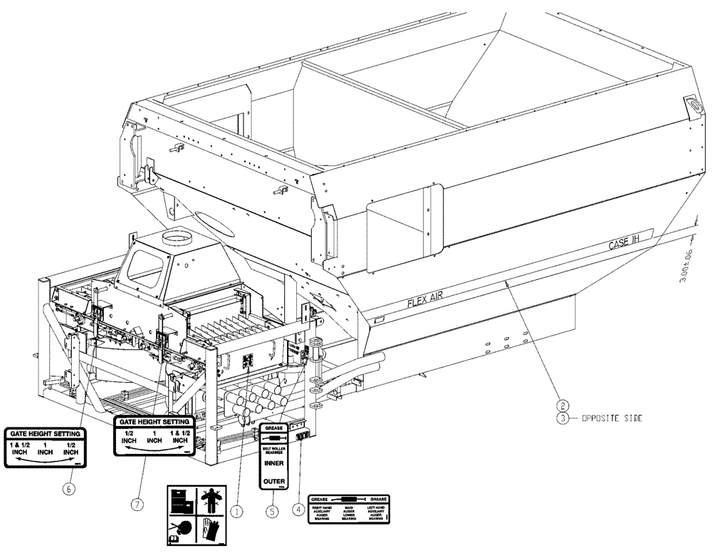 Схема запчастей Case IH 438 - (23-004) - DECAL GROUP, FLEX-AIR MAIN Tarps Decals/ Miscellaneous