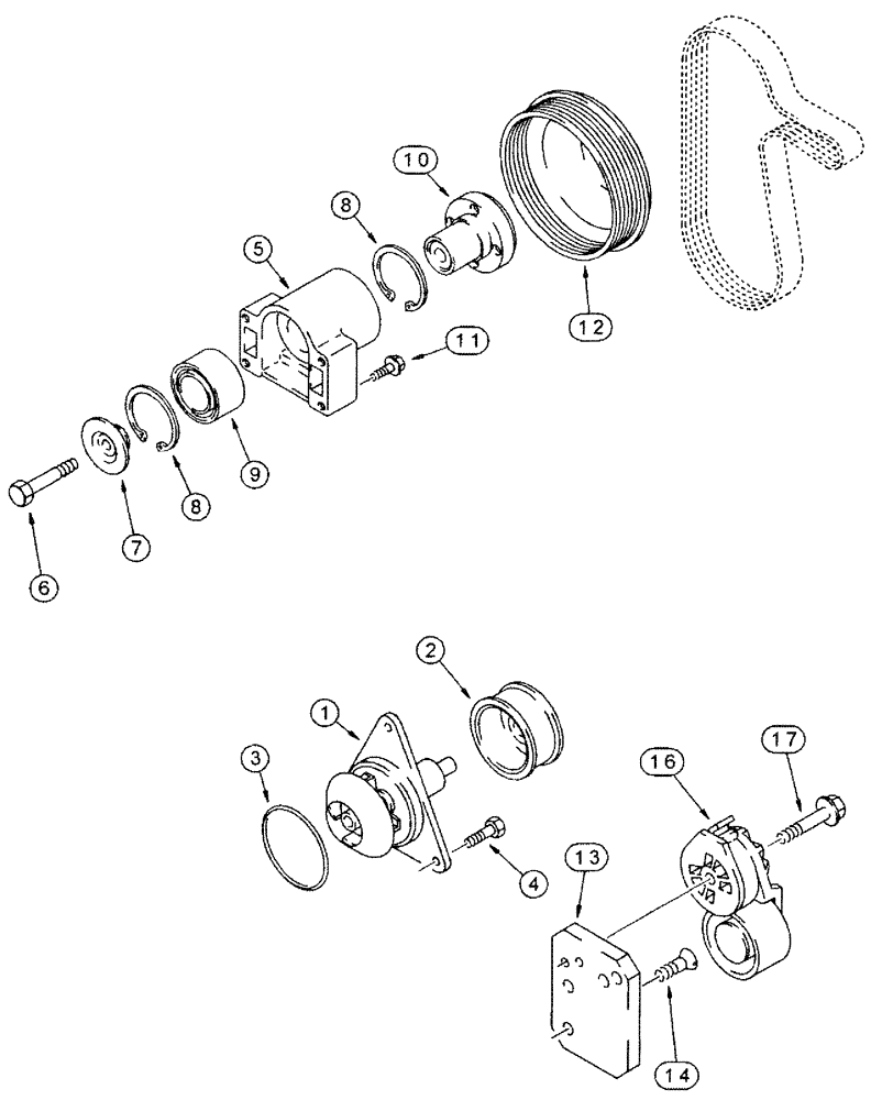 Схема запчастей Case IH SPX4260 - (03-004) - WATER PUMP SYSTEM (01) - ENGINE