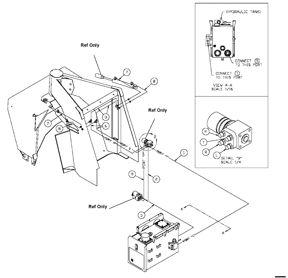 Схема запчастей Case IH FLX3330B - (06-004) - HYDRAULIC HOSE GROUP (FLX3300B CASE ENGINE) (07) - HYDRAULICS