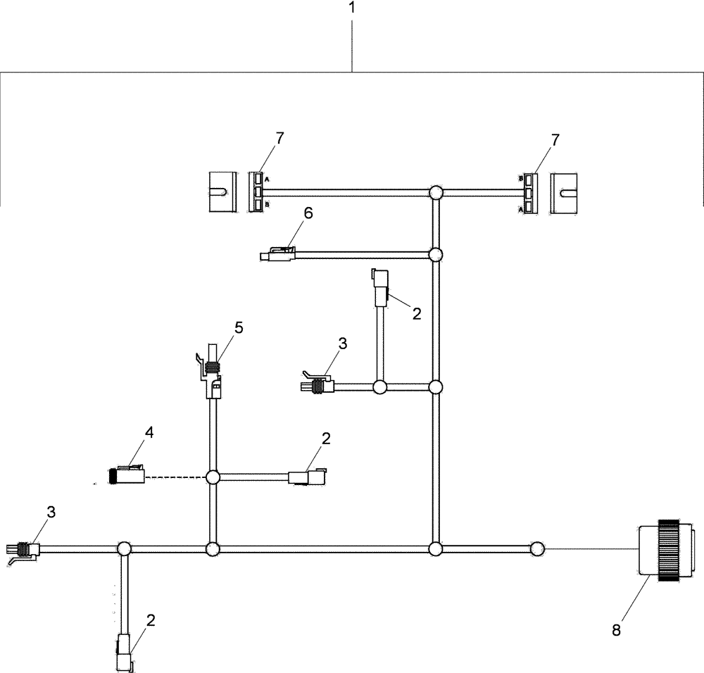 Схема запчастей Case IH 635 - (55.100.10[01]) - HARNESS, CHAMBER (55) - ELECTRICAL SYSTEMS