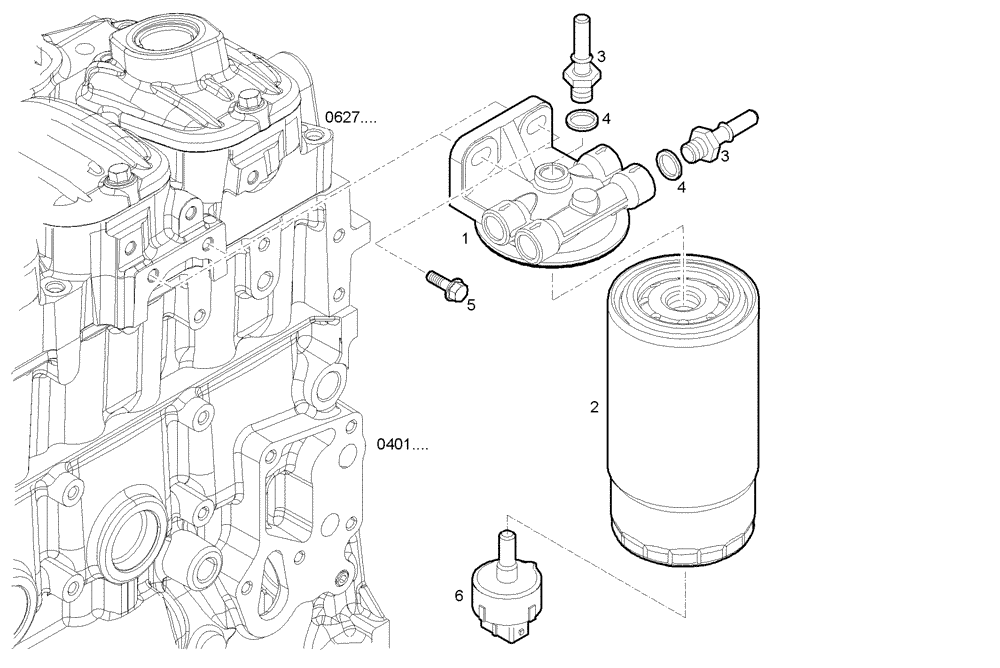 Схема запчастей Case IH F5AE9484B A003 - (2000.173) - FUEL FILTER 