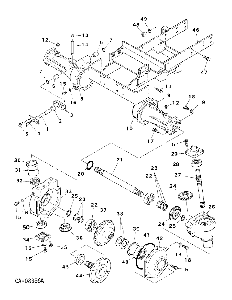 Схема запчастей Case IH 254 - (14-19) - SUSPENSION, FRONT AXLE, FOUR WHEEL DRIVE, 244 AND 254 Suspension