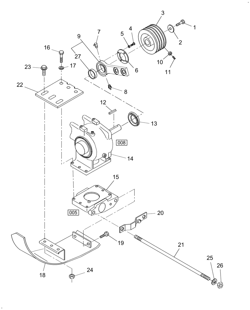 Схема запчастей Case IH MD72 - (007) - SKID SHOE, MODULE & GEARBOX MOUNT (58) - ATTACHMENTS/HEADERS