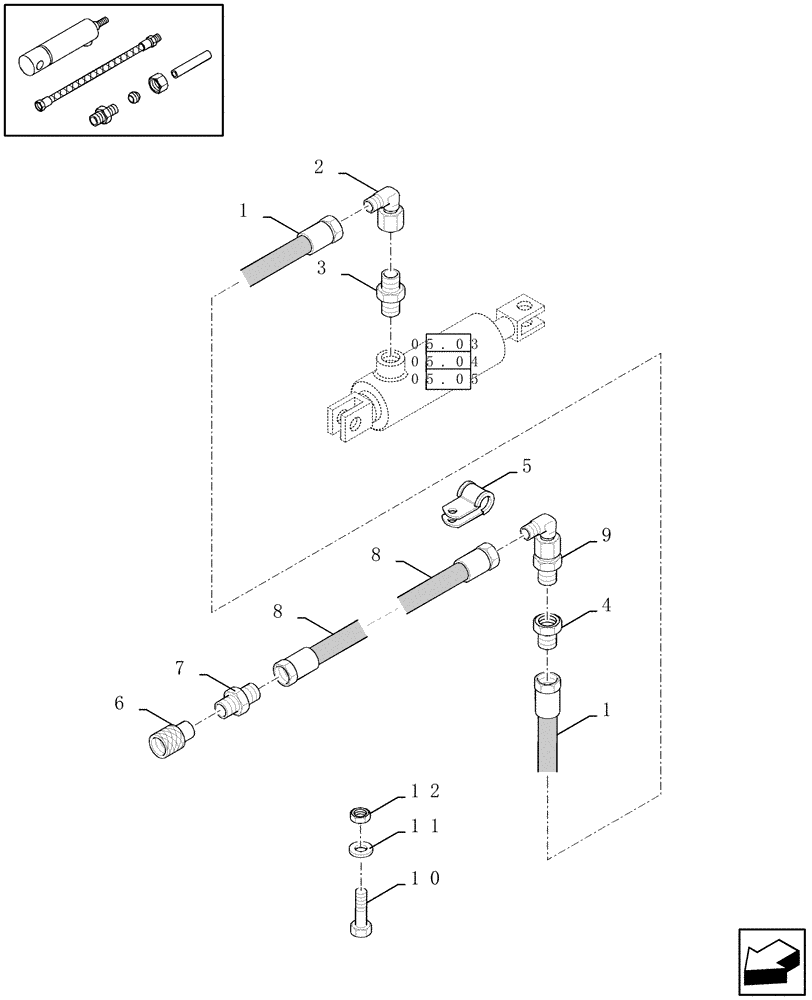 Схема запчастей Case IH LBX431R - (07.01[01]) - HYDRAULIC BRAKES, SINGLE AXLE, NOT FOR NA (07) - HYDRAULIC SYSTEM