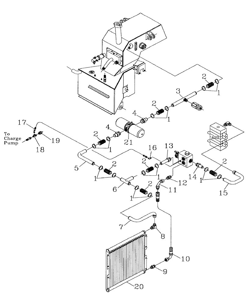 Схема запчастей Case IH AUSTOFT - (B05-01) - HYDRAULIC CIRCUIT (OIL COOLER) Hydraulic Components & Circuits
