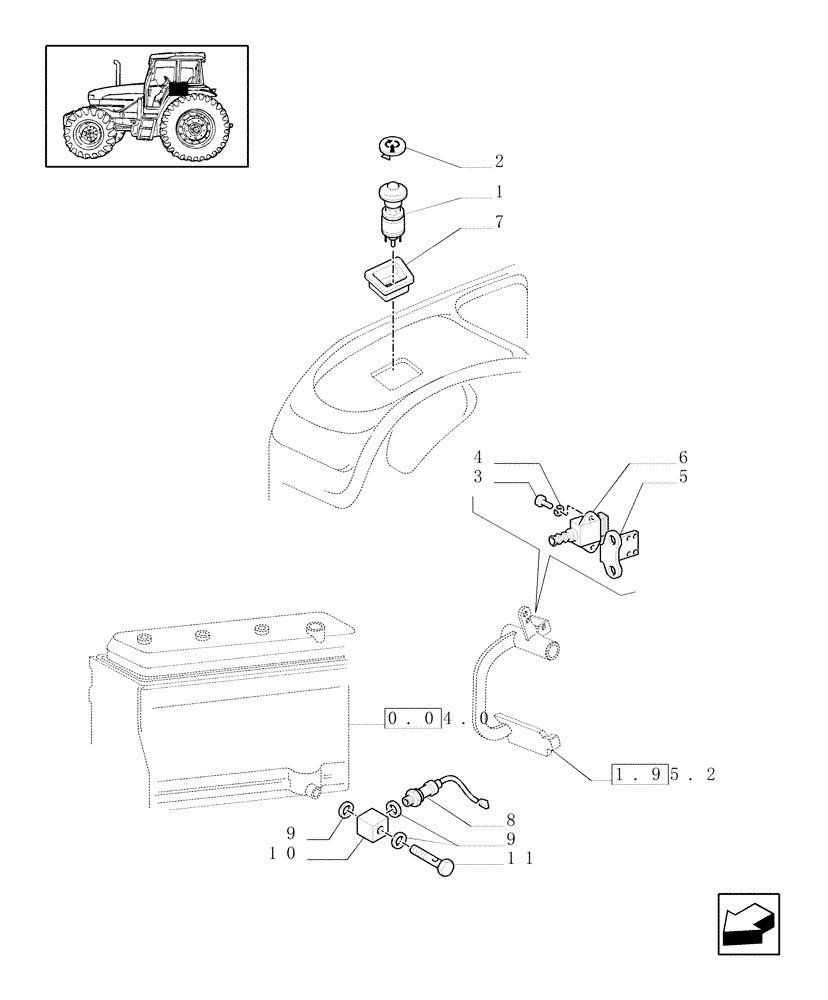 Схема запчастей Case IH JX80U - (1.75.0) - ELECTRIC CONTROLS - LIGHT SWITCH (06) - ELECTRICAL SYSTEMS