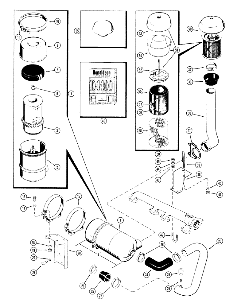 Схема запчастей Case IH 870 - (034) - AIR CLEANER 14" LONG, (301B) SPARK IGNITION ENGINE (02) - ENGINE