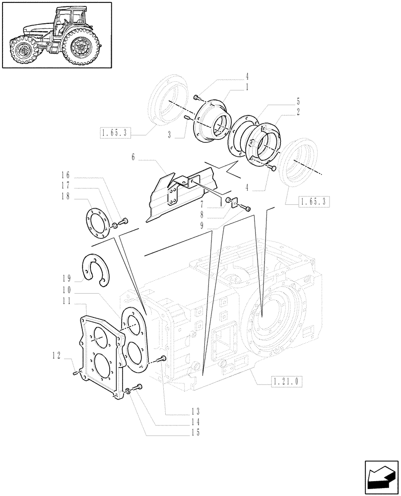 Схема запчастей Case IH MXM155 - (1.32.0) - TRANSMISSION, COVERS AND SUPPORTS (03) - TRANSMISSION