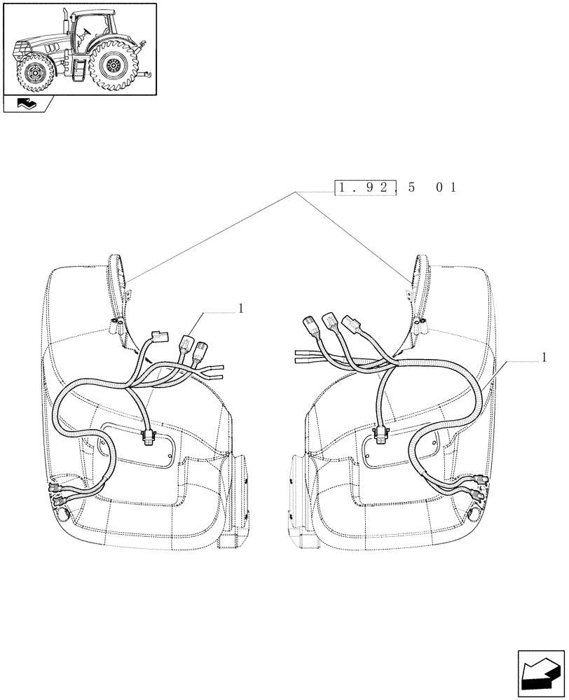 Схема запчастей Case IH PUMA 140 - (1.75.4[13]) - OUTER CONTROL MOUNTED MUDGUARDS (06) - ELECTRICAL SYSTEMS