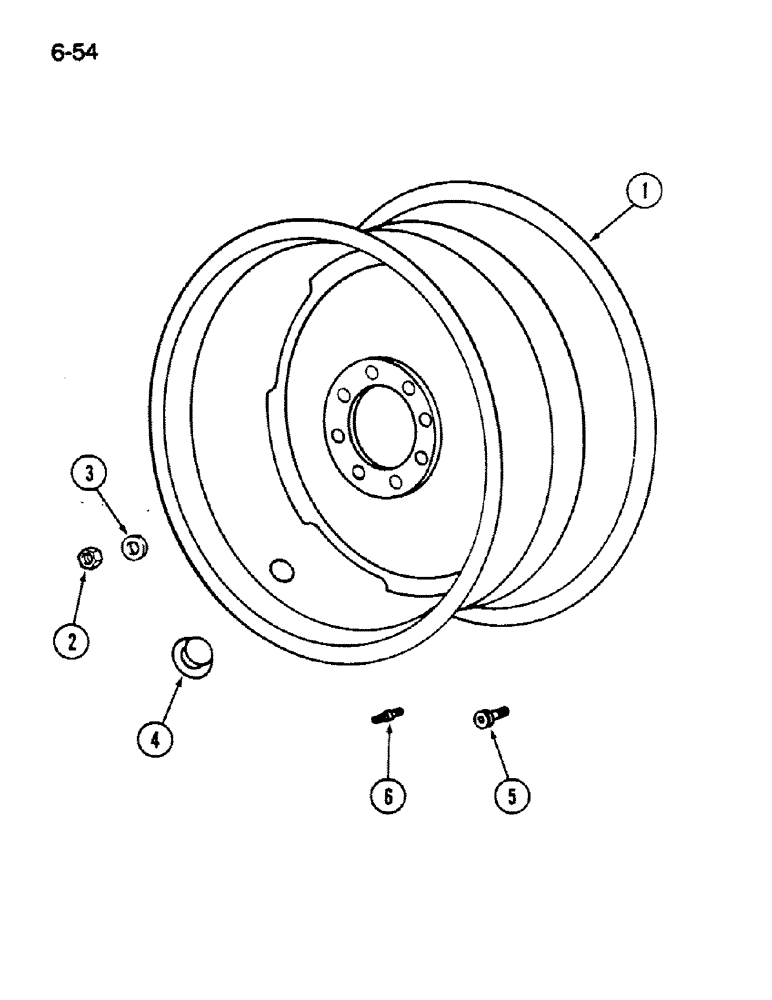 Схема запчастей Case IH 1620 - (6-054) - DRIVE WHEELS (03) - POWER TRAIN