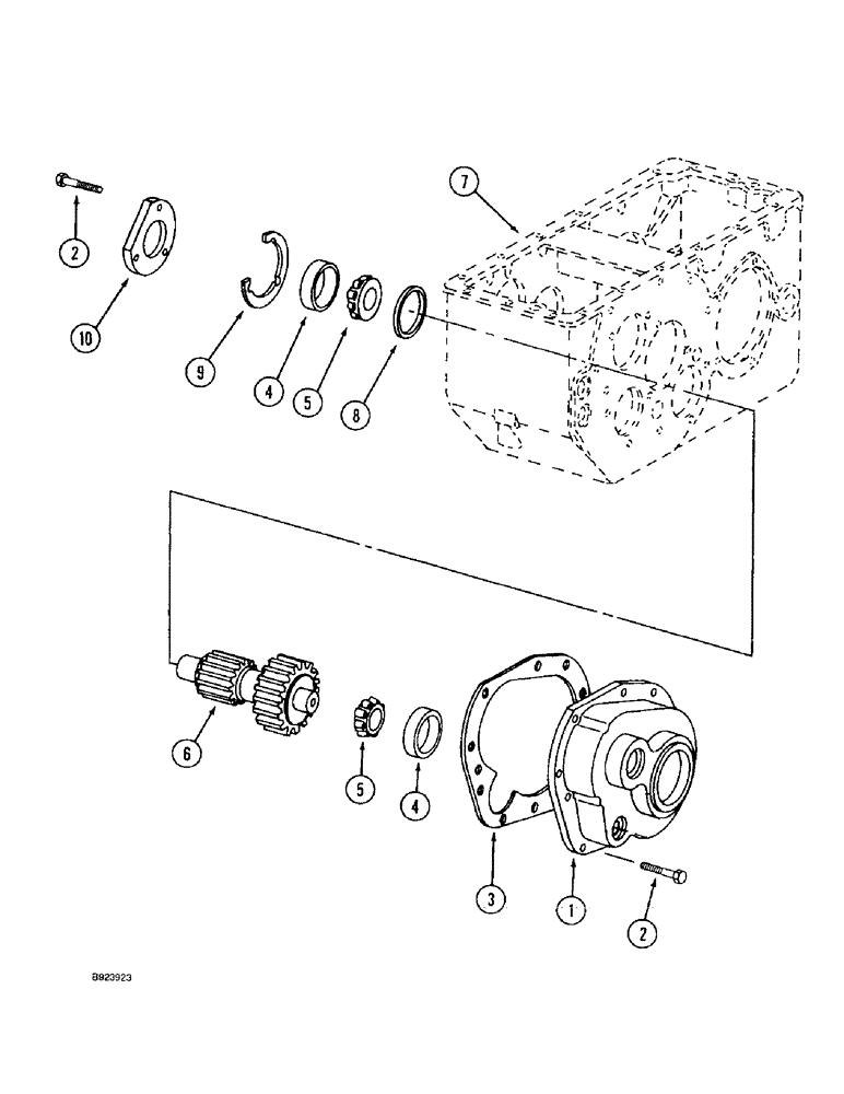 Схема запчастей Case IH 1644 - (6-34) - TRANSMISSION PINION DRIVE SHAFT, PRIOR TO P.I.N. JJC0098060 (03) - POWER TRAIN