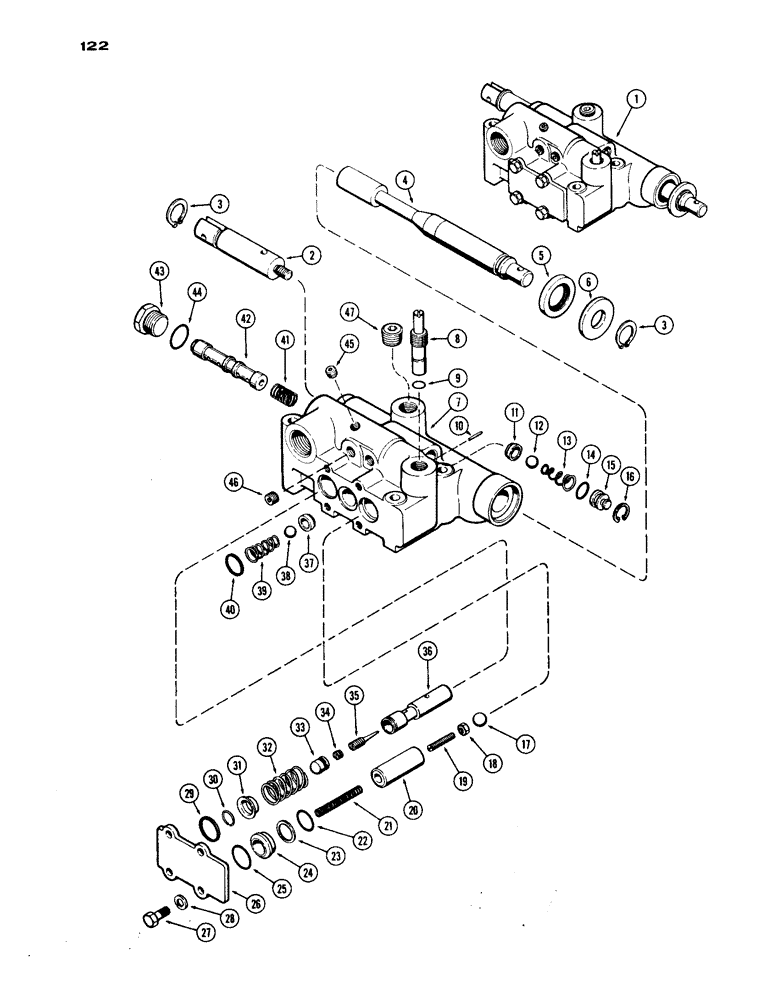 Схема запчастей Case IH 1030 - (122) - DRAFT-O-MATIC VALVE (06) - POWER TRAIN