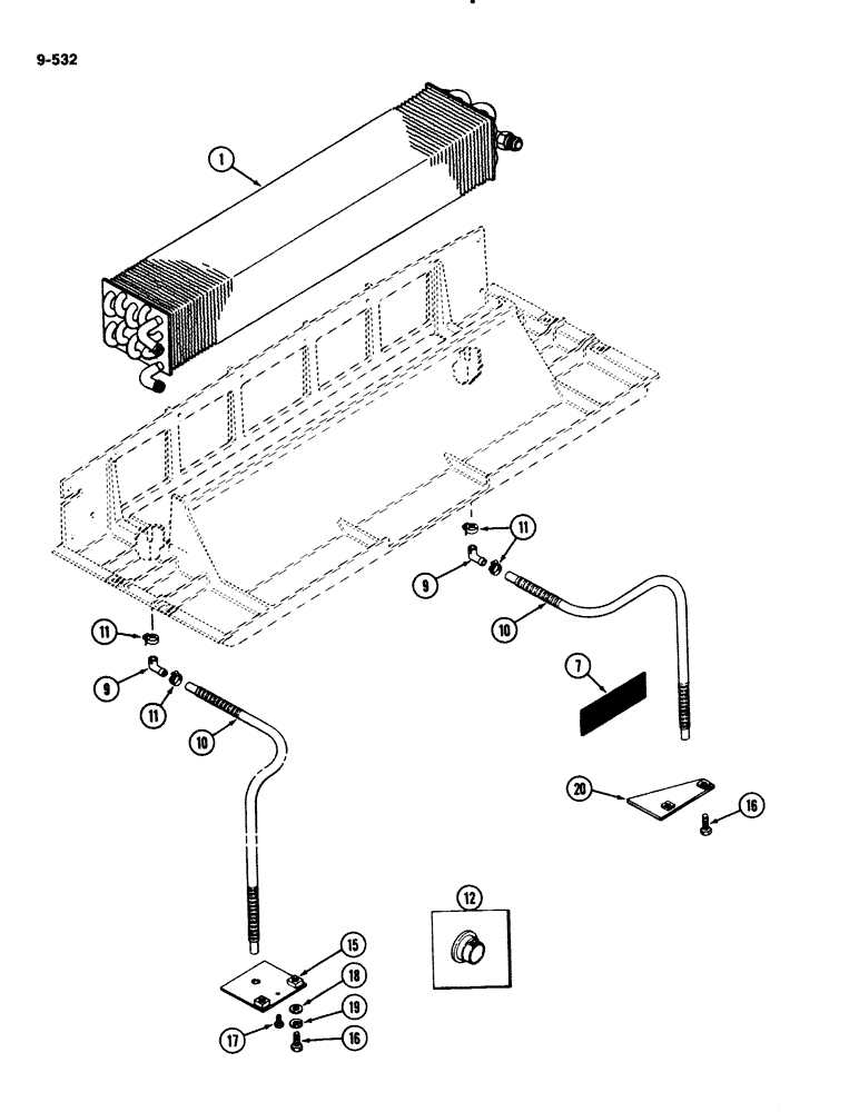 Схема запчастей Case IH 2294 - (9-532) - CAB, AIR CONDITIONING EVAPORATION DRAIN, SERIAL NUMBER 12107380 AND AFTER (09) - CHASSIS/ATTACHMENTS