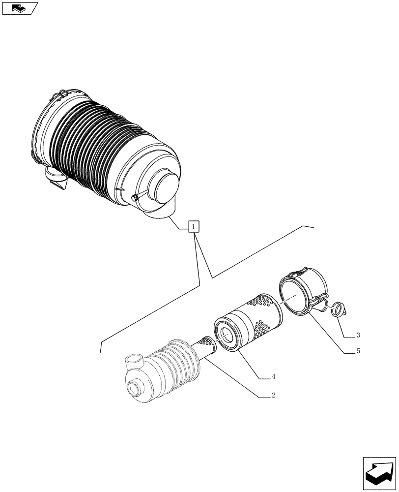 Схема запчастей Case IH FARMALL 75C - (10.202.02[02]) - AIR CLEANER, COMPONENTS (10) - ENGINE