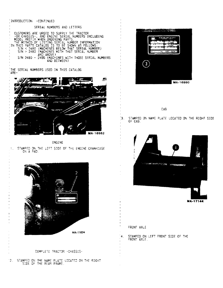 Схема запчастей Case IH 6788 - (00-07) - INTRODUCTION - SERIAL NUMBER LOCATIONS (00) - GENERAL