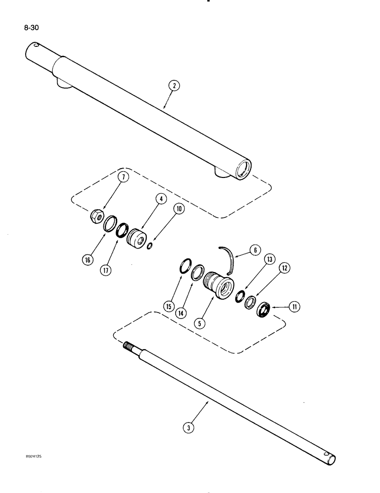 Схема запчастей Case IH 1020 - (8-30) - REEL FORE AND AFT ADJUSTMENT HYDRAULIC CYLINDER (35) - HYDRAULIC SYSTEMS