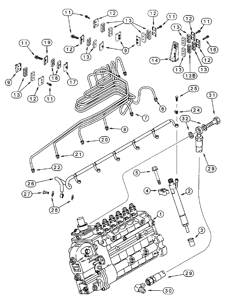 Схема запчастей Case IH 8930 - (3-002) - FUEL INJECTION SYSTEM, 6T-830 EMISSIONS CERTIFIED ENGINE, 8930 TRACTOR ONLY (03) - FUEL SYSTEM