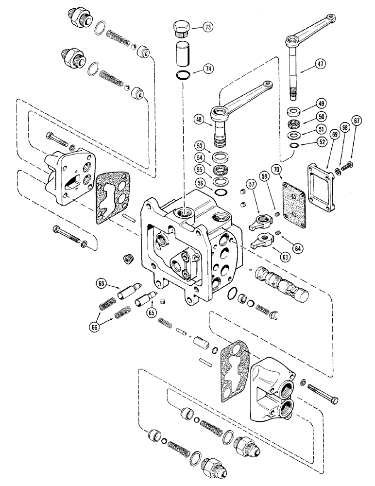 Схема запчастей Case IH 1570 - (196) - A141382 REMOTE HYDRAULIC VALVE, WITHOUT RELIEF VALVE (08) - HYDRAULICS