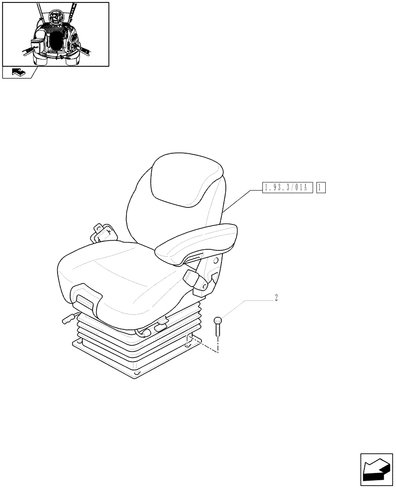 Схема запчастей Case IH PUMA 140 - (1.93.3/01) - DELUXE SEAT WITH LOW FREQUENCY AIR SUSPENSION, HEATED CUSHIONS AND BELT (VAR.330709) (10) - OPERATORS PLATFORM/CAB