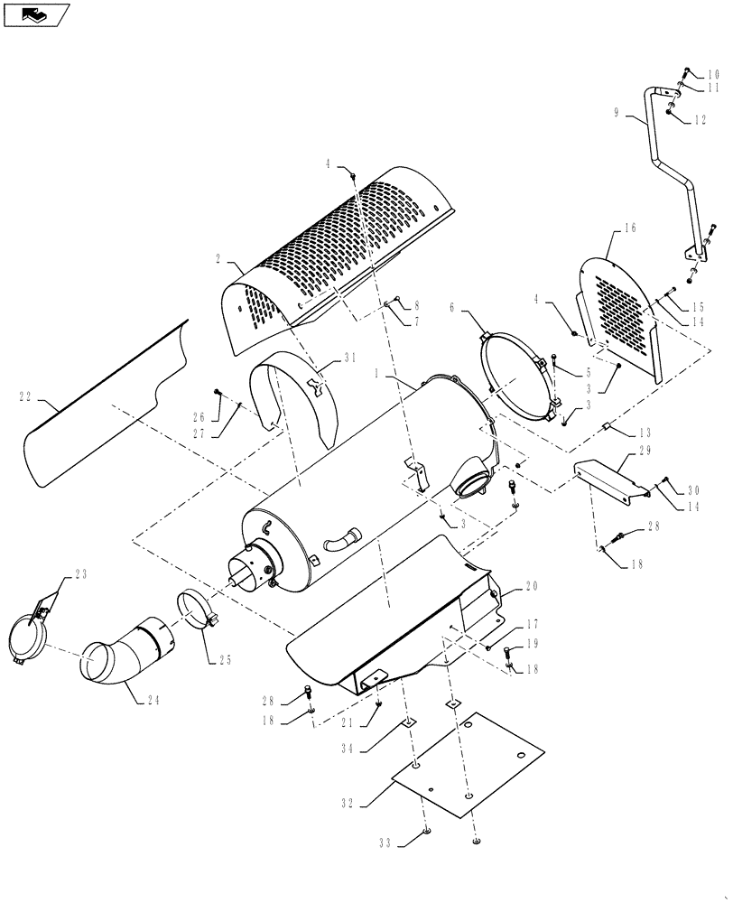 Схема запчастей Case IH STEIGER 350 - (10.254.01[06]) - EXHAUST SYSTEM - HORIZONTAL, STEIGER 350, EUROPE ONLY (ASN: ZCF1400001) (10) - ENGINE