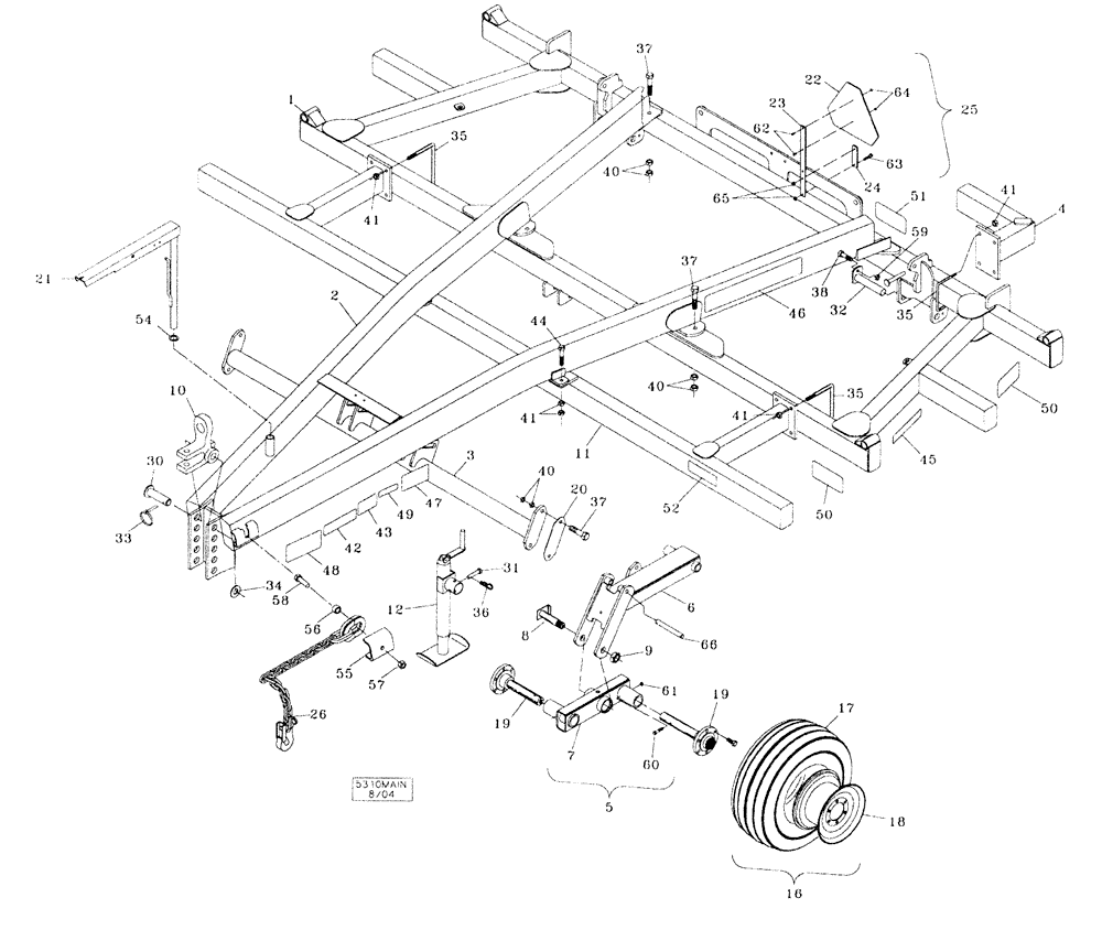 Схема запчастей Case IH 5310 - (39.100.01) - MAIN FRAME (09) - CHASSIS/ATTACHMENTS