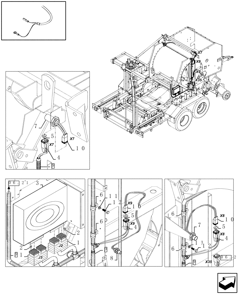 Схема запчастей Case IH RBX341 - (06.26[01]) - STEERING AND TAIL GATE (06) - ELECTRICAL SYSTEMS