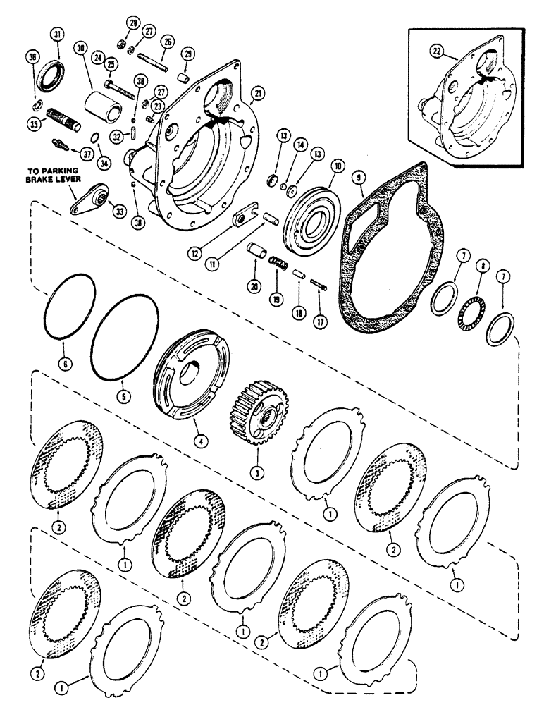 Схема запчастей Case IH 2670 - (228) - TRANSMISSION BRAKE (06) - POWER TRAIN