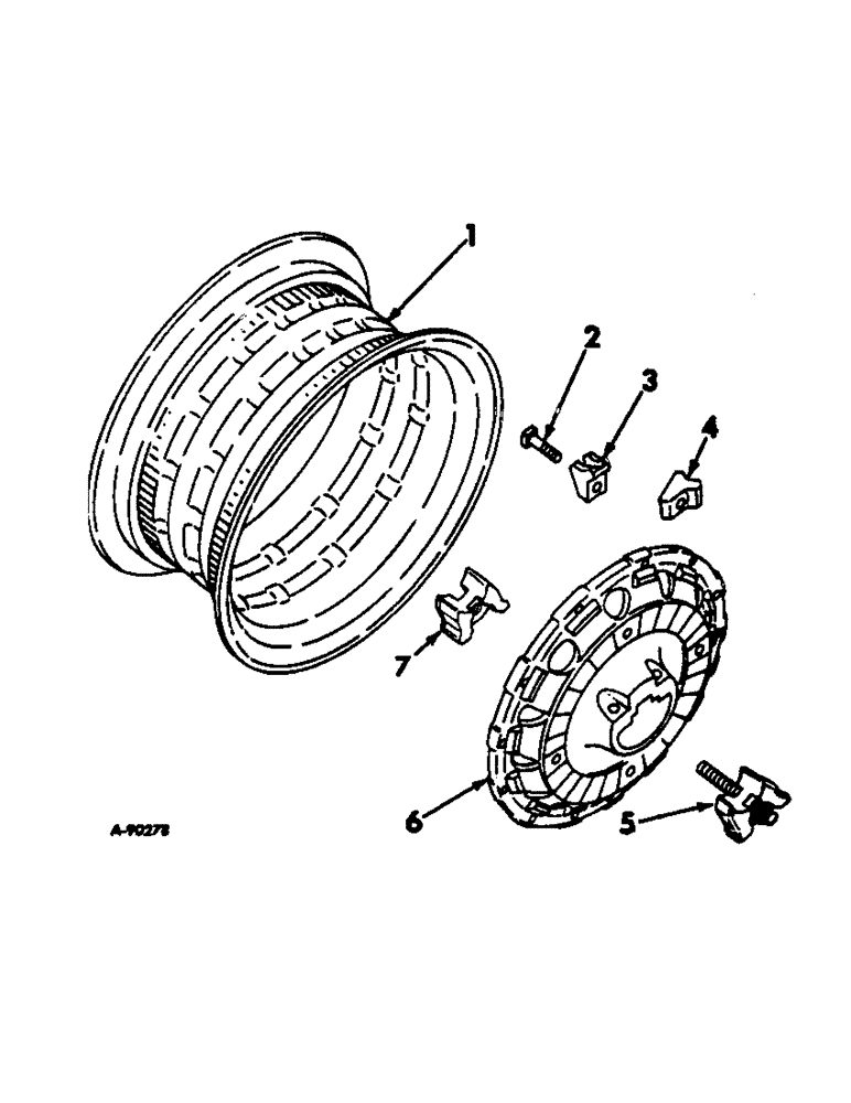 Схема запчастей Case IH 21206 - (L-07[1]) - WHEELS AND WHEEL WEIGHTS, REAR WHEELS WEDGE TYPE, DOUBLE BEADED RIMS Wheels & Wheel Weights