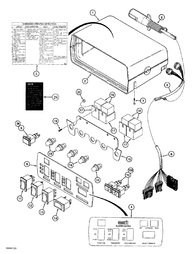 Схема запчастей Case IH 955 - (4-18) - PLANTER CONTROL ASSEMBLY, 12, 16 AND 24 ROW NARROW, 12 ROW WIDE, 12/23 SOLID ROW CROP, FRONT FOLD (04) - ELECTRICAL SYSTEMS