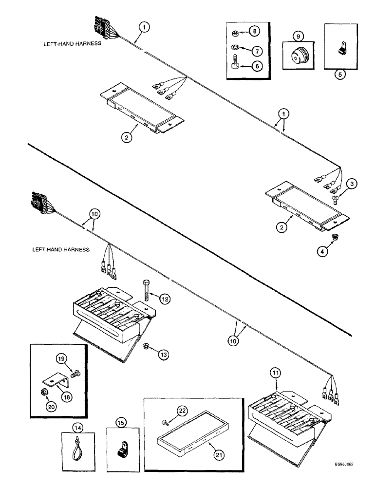 Схема запчастей Case IH 2144 - (4-40) - CHAFFER AND ROTOR HARNESSES (06) - ELECTRICAL