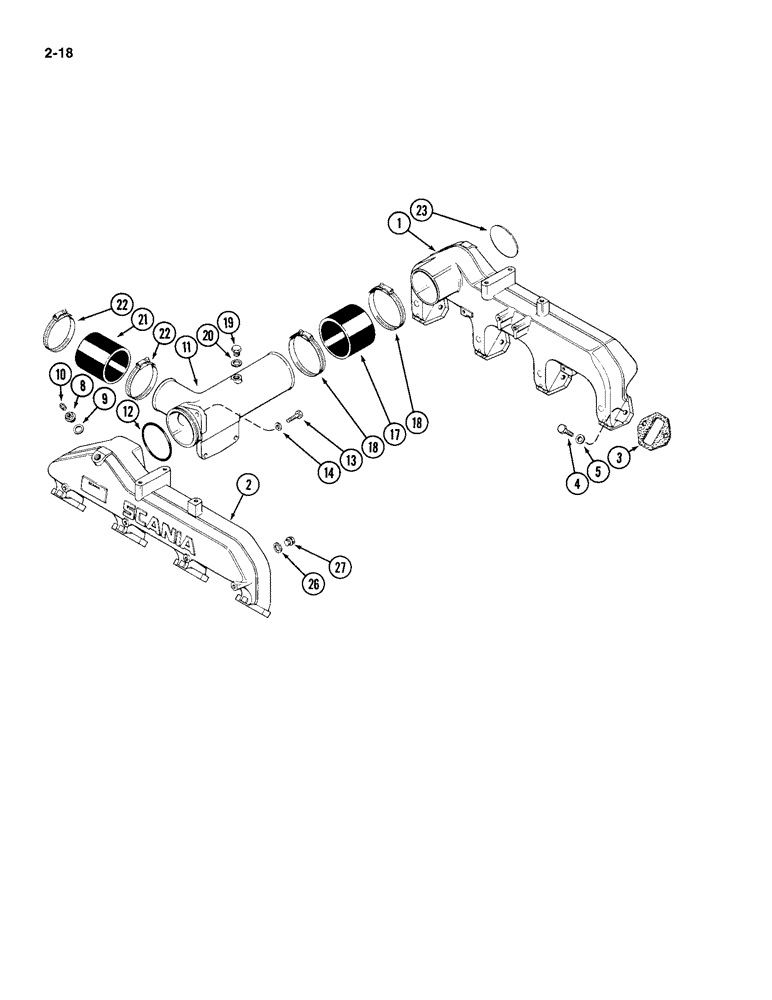 Схема запчастей Case IH 4994 - (2-18) - INTAKE MANIFOLD (02) - ENGINE