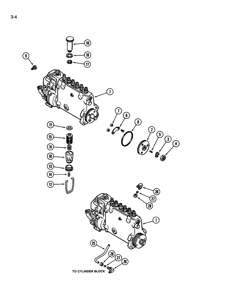 Схема запчастей Case IH 3394 - (3-04) - FUEL INJECTION PUMP, 504BDT DIESEL ENGINE (03) - FUEL SYSTEM